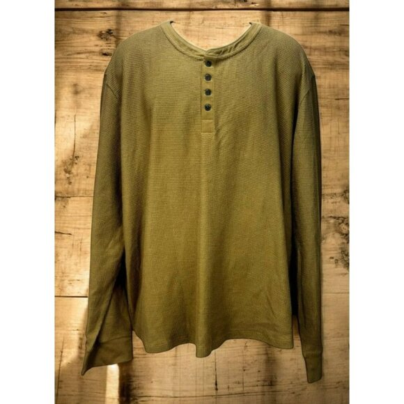 Tecovas Mens Waffle Pima Cotton Long Sleeve Henley Shirt XXL NWT - Picture 1 of 6